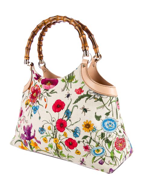 gucci flora bamboo bag|gucci bamboo bag vintage price.